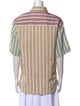 Sandro Striped Short Sleeve Button-Up Top