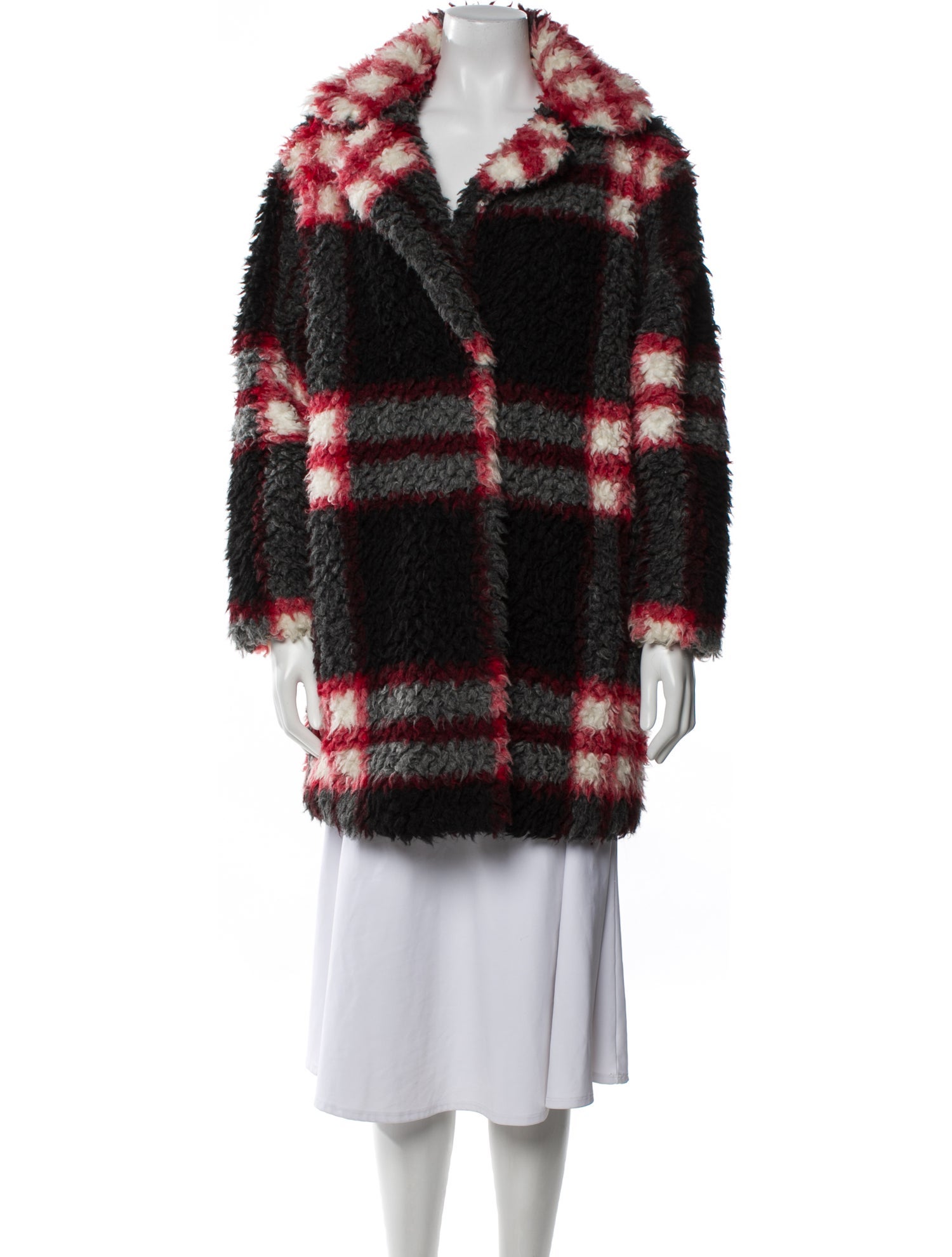 Sandro Plaid Print Coat