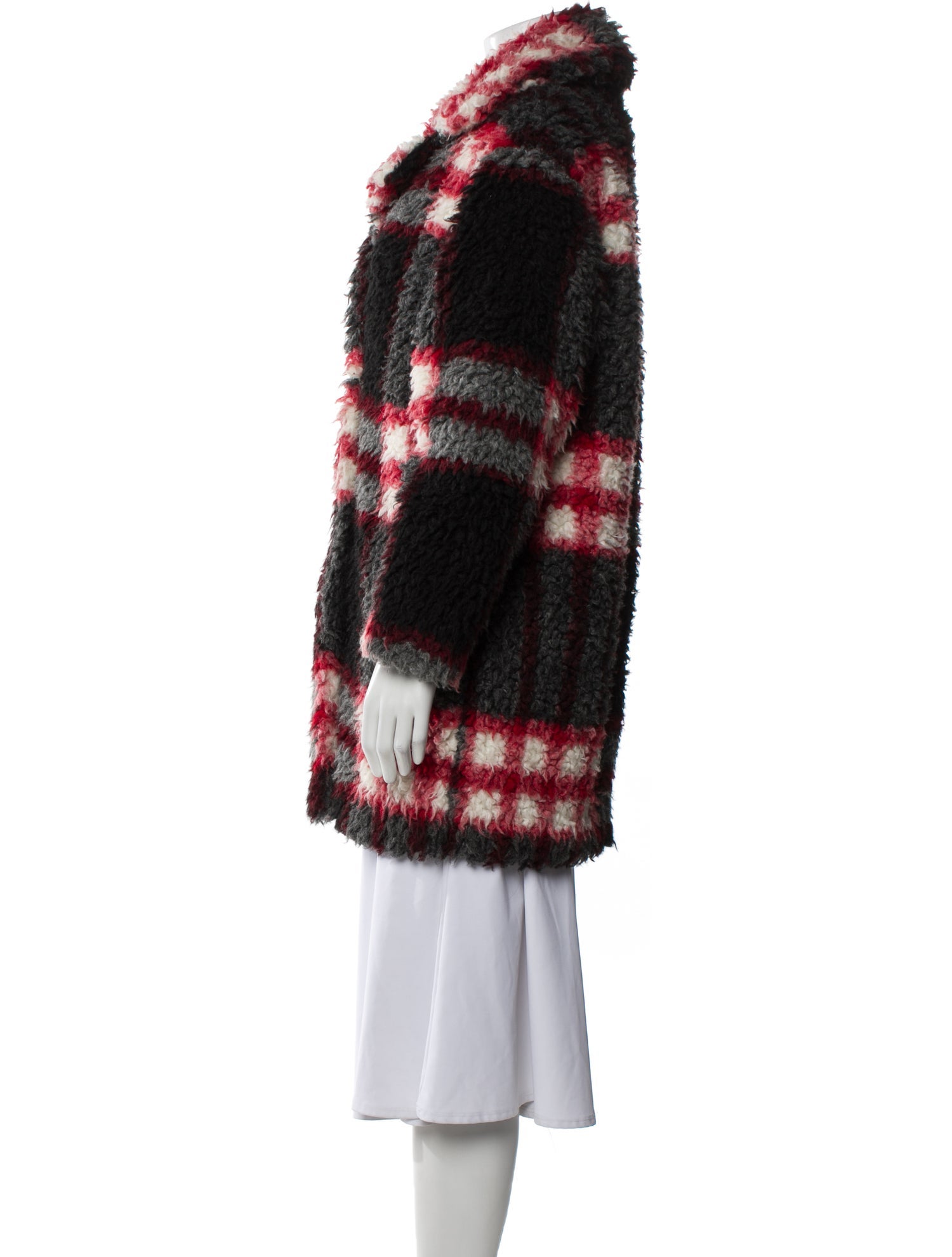 Sandro Plaid Print Coat