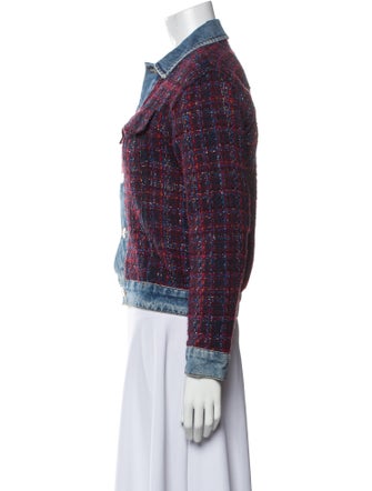 Sandro Tweed Pattern Denim Jacket