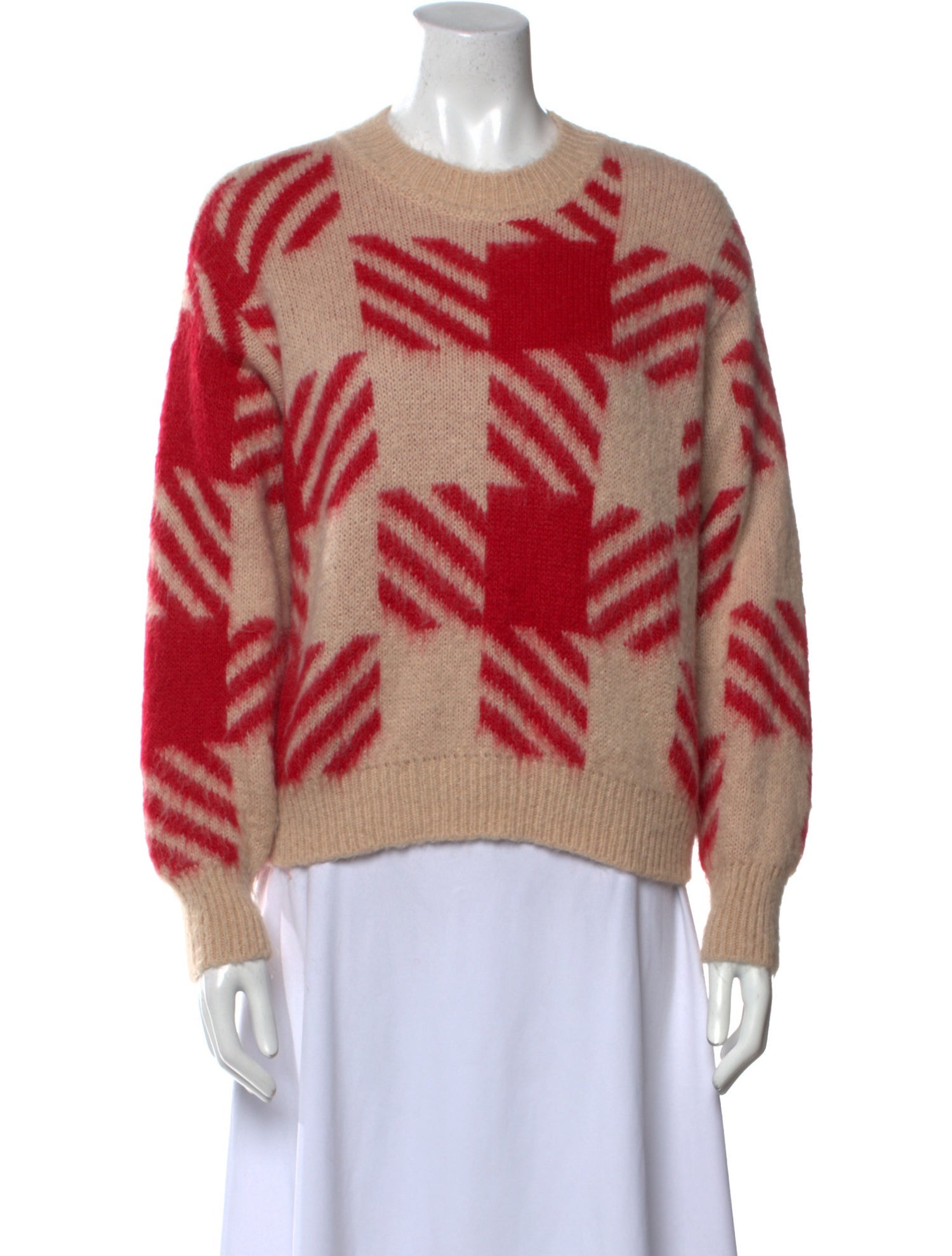 Sandro Printed Crew Neck Sweater