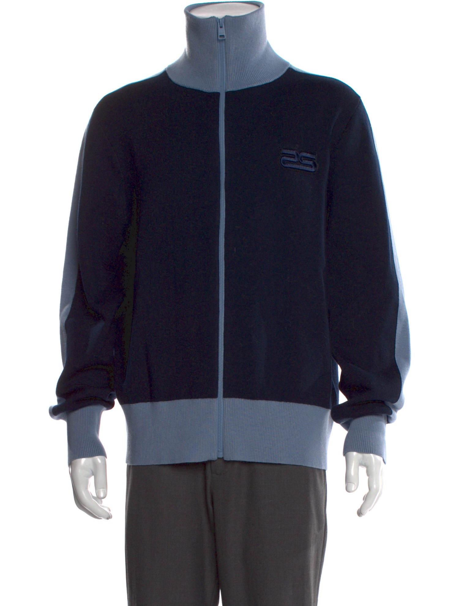 Sandro Colorblock Pattern Mock Neck Cardigan w/ Tags