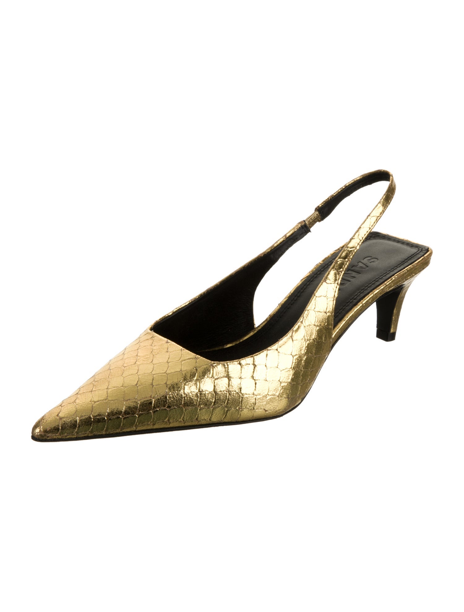 Sandro Embossed Leather Slingback Pumps