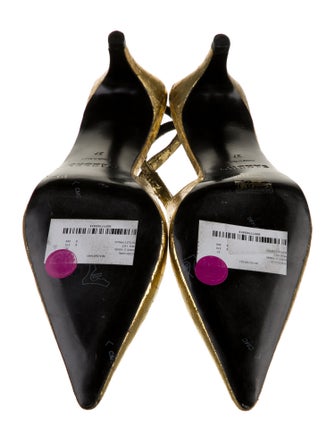 Sandro Embossed Leather Slingback Pumps