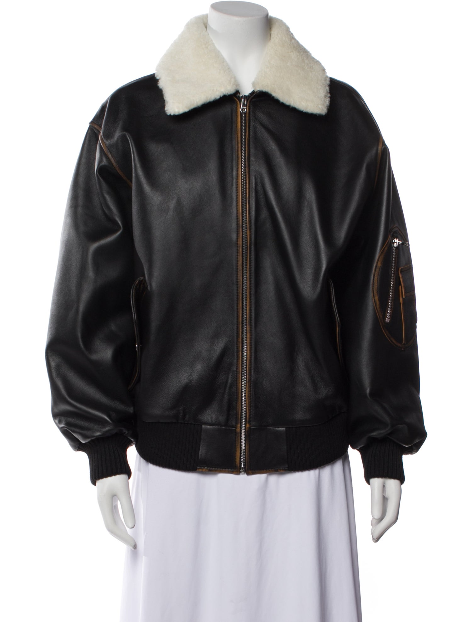 Sandro Leather Bomber Jacket w/ Tags