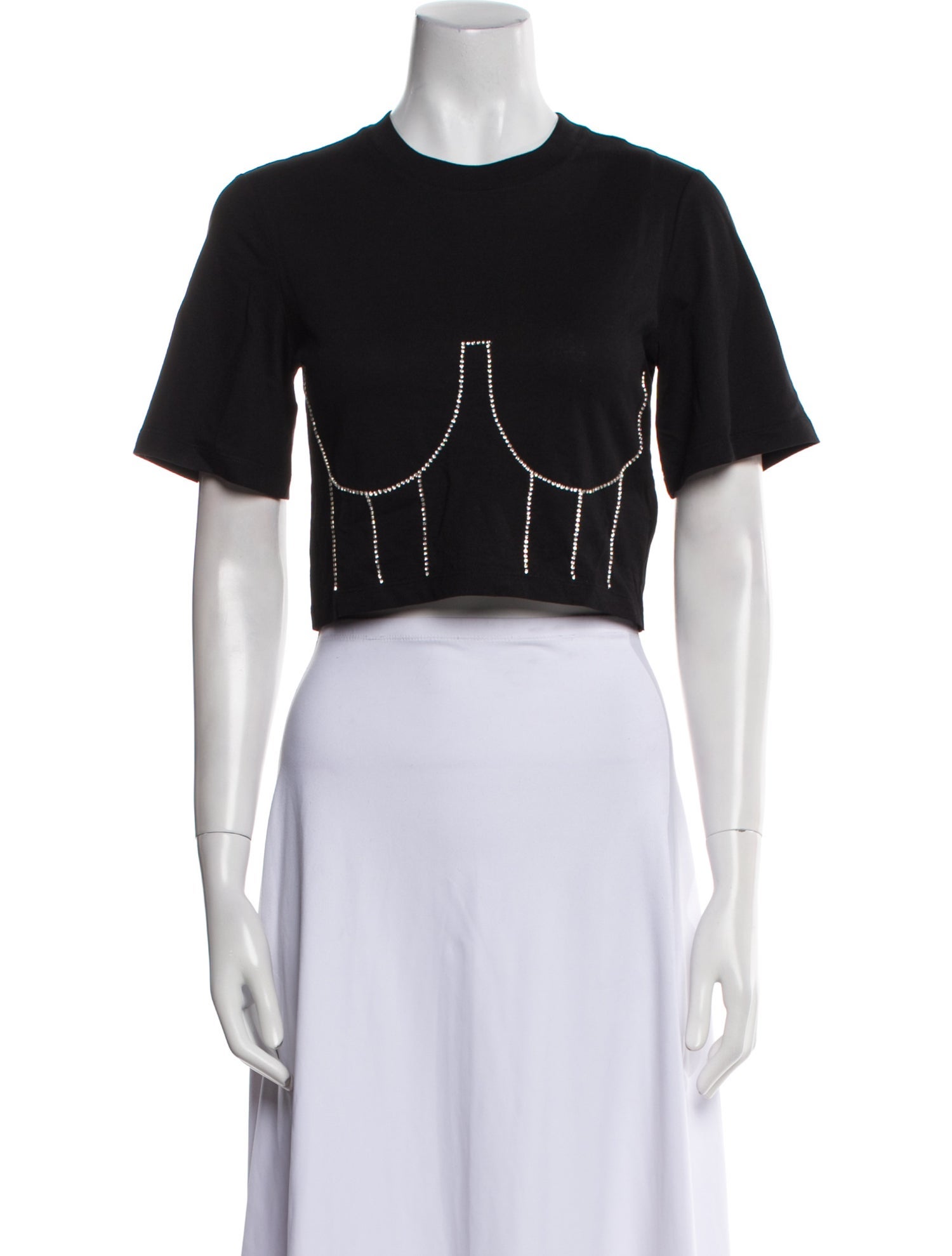 Sandro Crew Neck Short Sleeve Crop Top w/ Tags