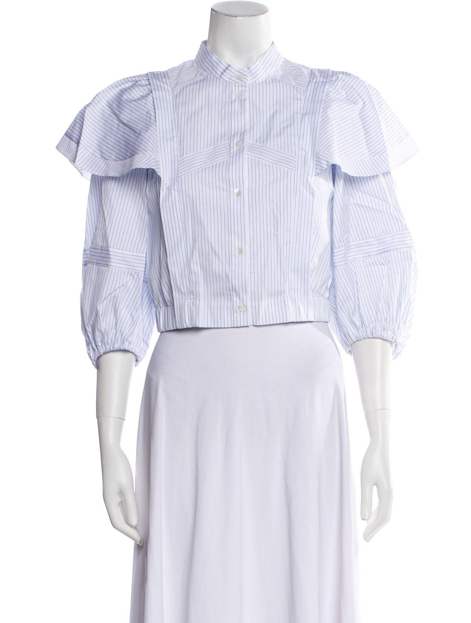 Sandro Striped Three-Quarter Sleeve Crop Top w/ Tags