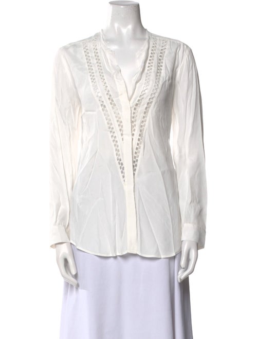 Sandro V-Neck Long Sleeve Blouse