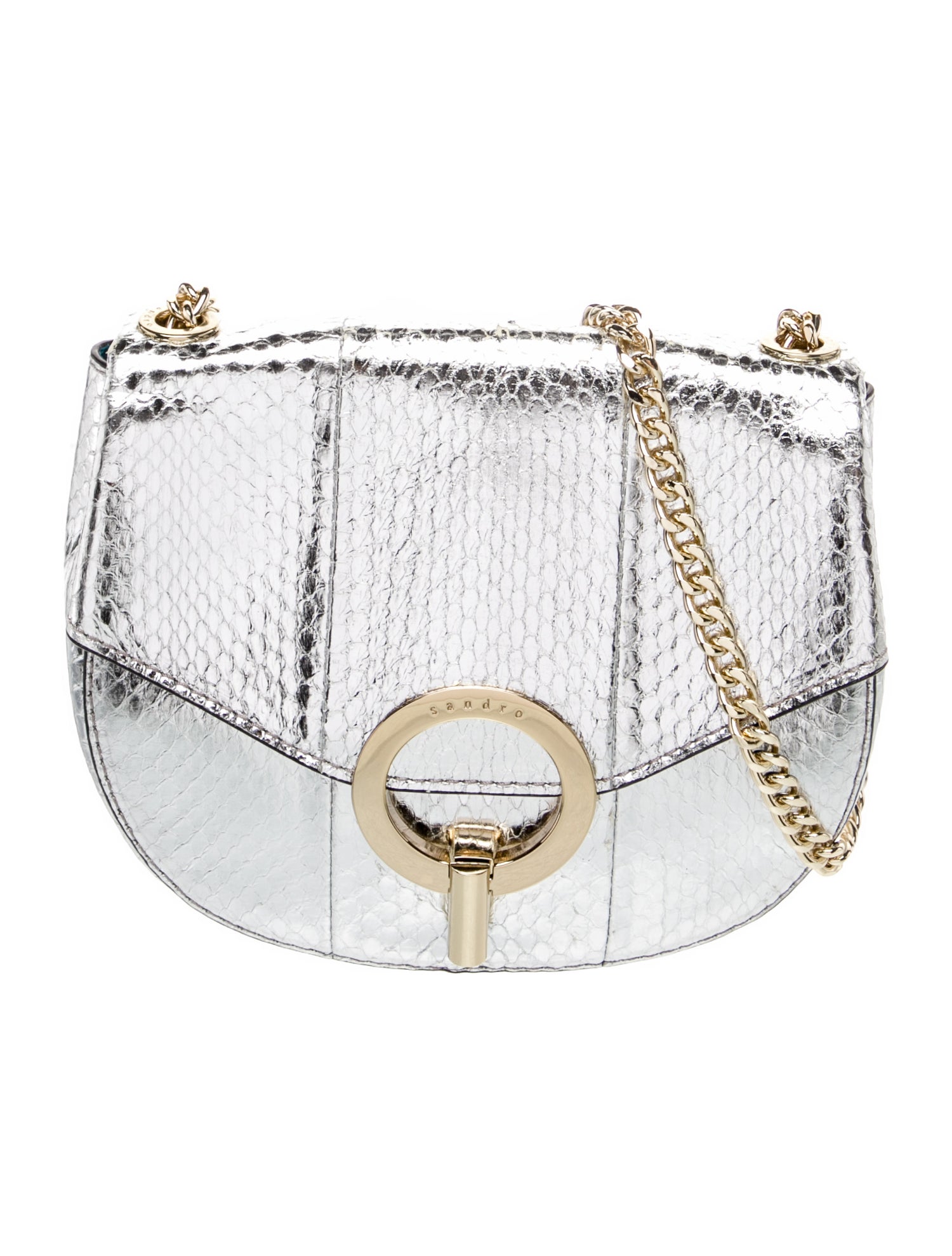 Sandro Embossed Leather Crossbody Bag