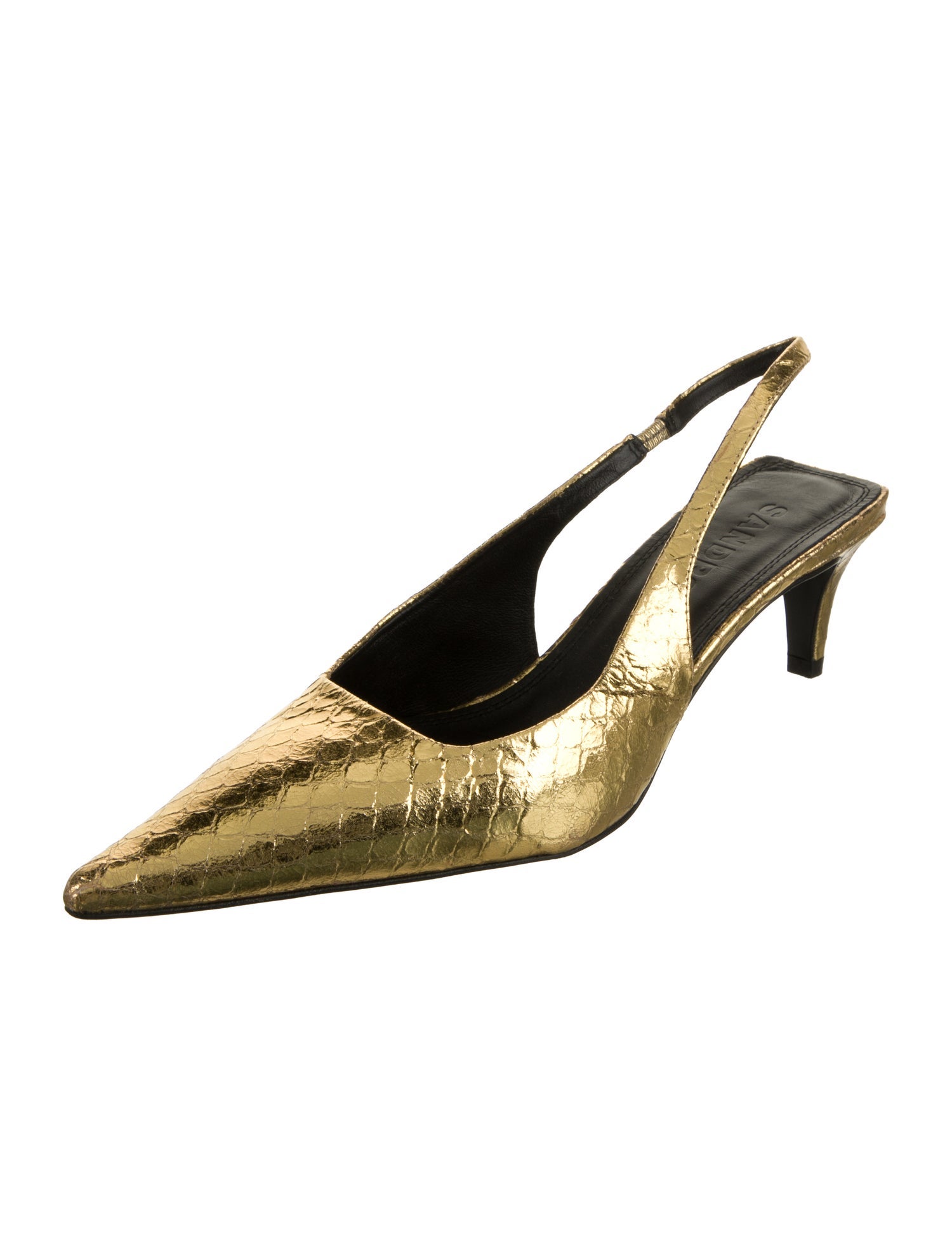 Sandro Embossed Leather Slingback Pumps w/ Tags