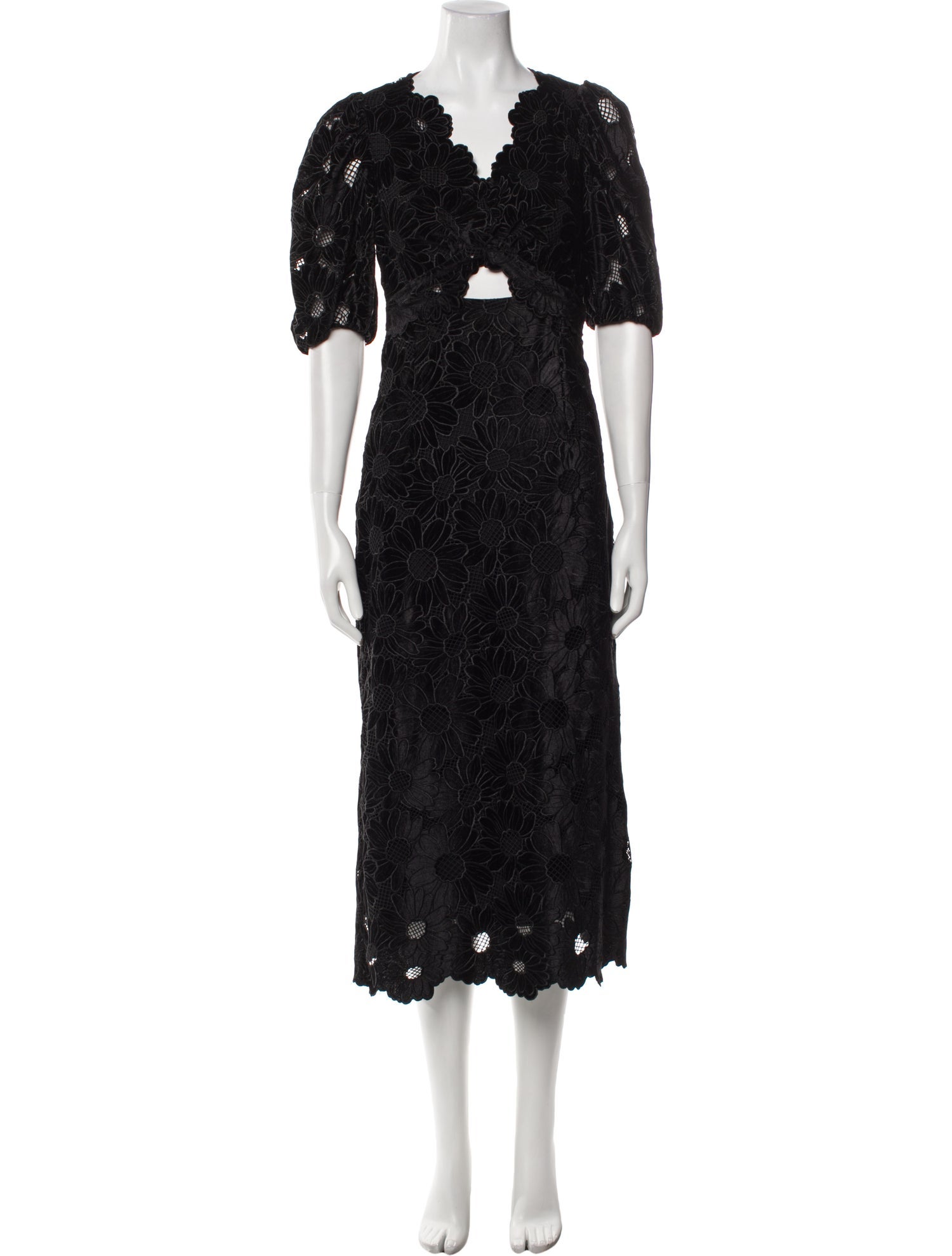 Sandro Lace Pattern Midi Length Dress