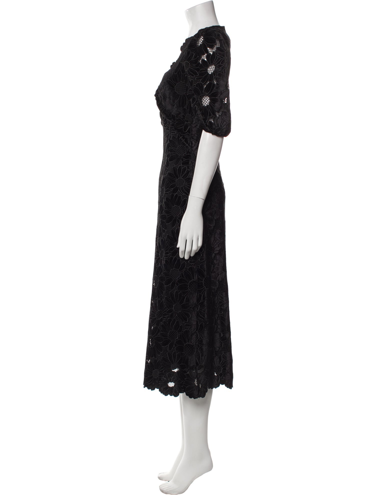 Sandro Lace Pattern Midi Length Dress
