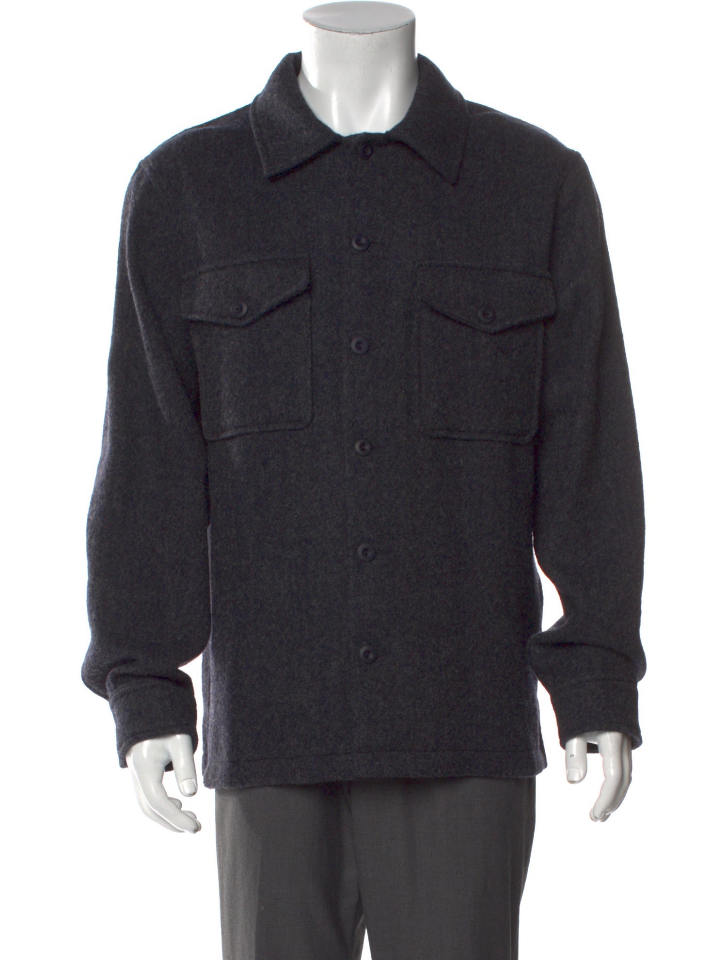 Sandro Wool Long Sleeve Shirt