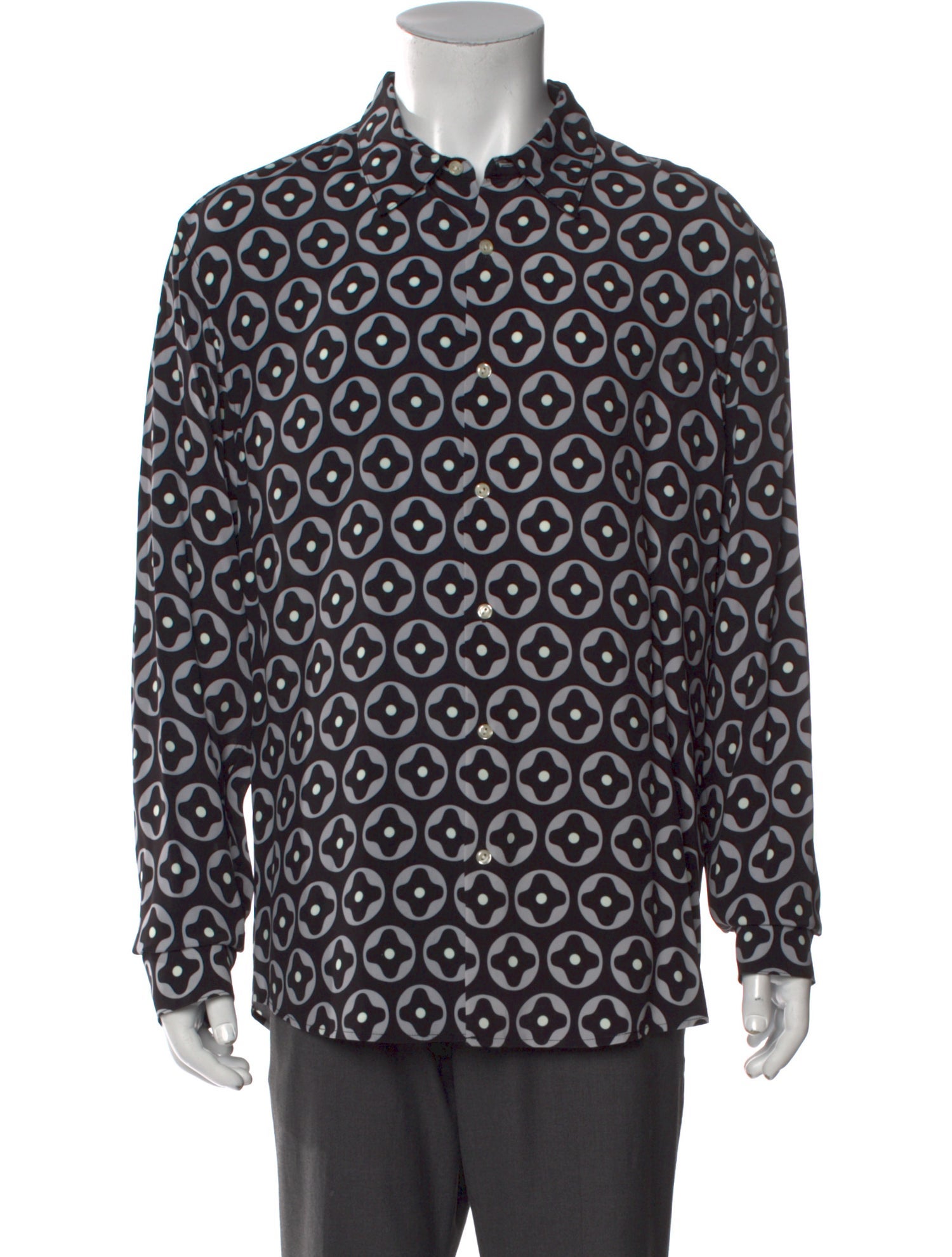 Sandro Printed Long Sleeve Shirt