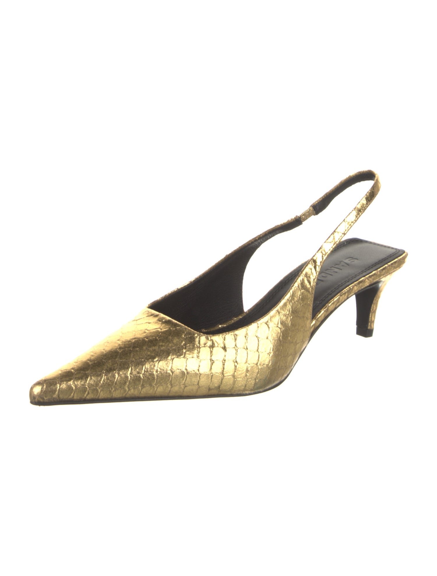 Sandro Embossed Leather Slingback Pumps