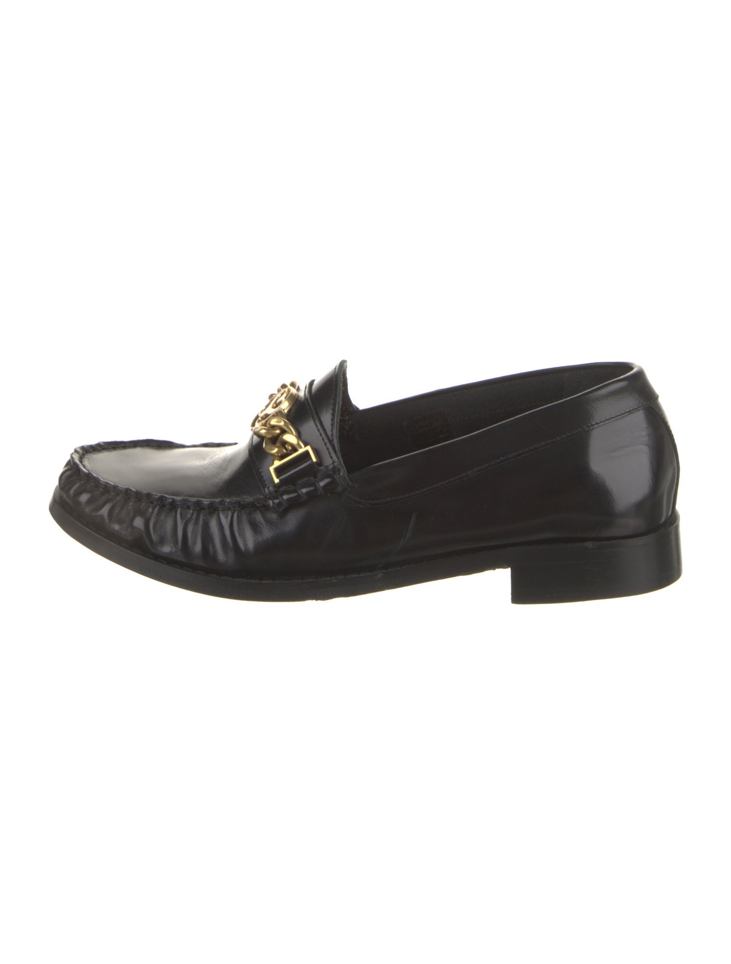 Sandro Leather Chain-Link Accents Loafers