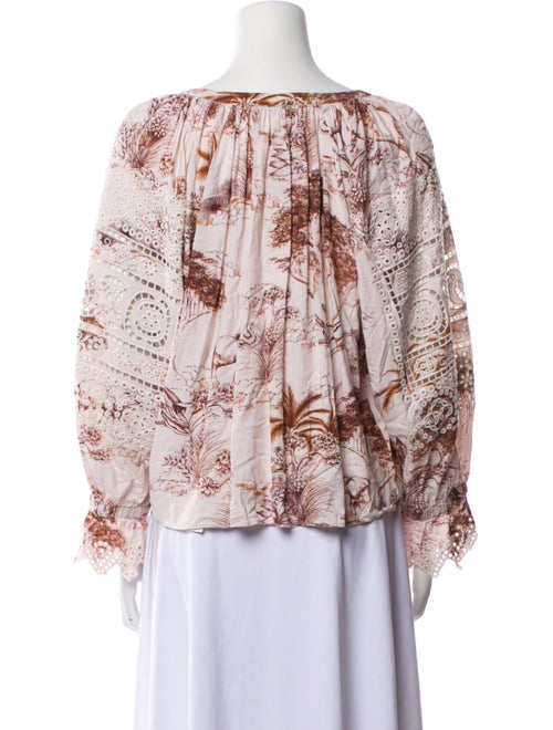 Sandro Floral Print V-Neck Blouse