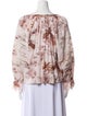 Sandro Floral Print V-Neck Blouse