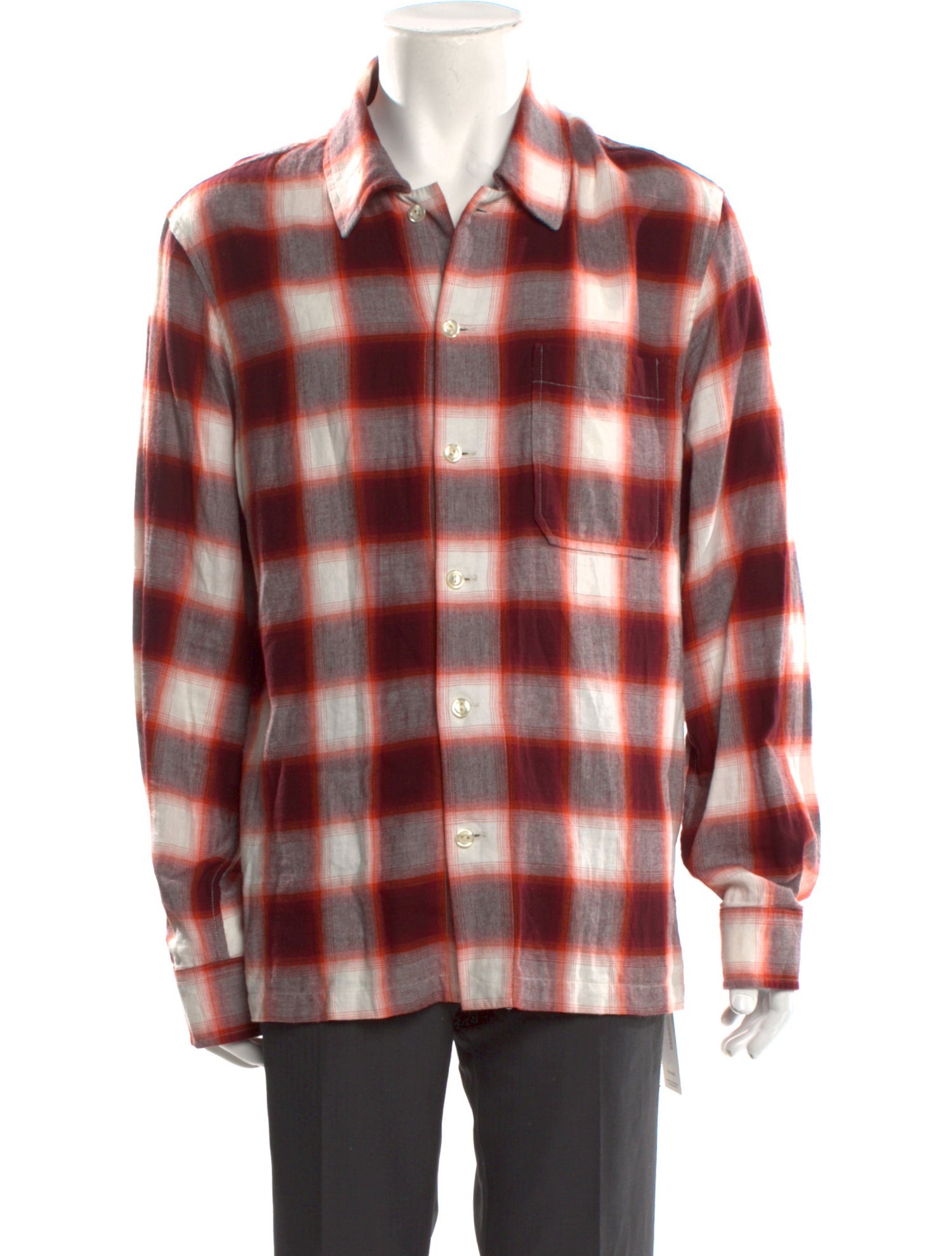 Sandro Plaid Print Long Sleeve Shirt