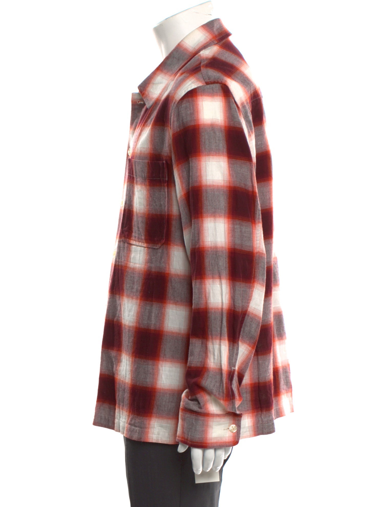 Sandro Plaid Print Long Sleeve Shirt