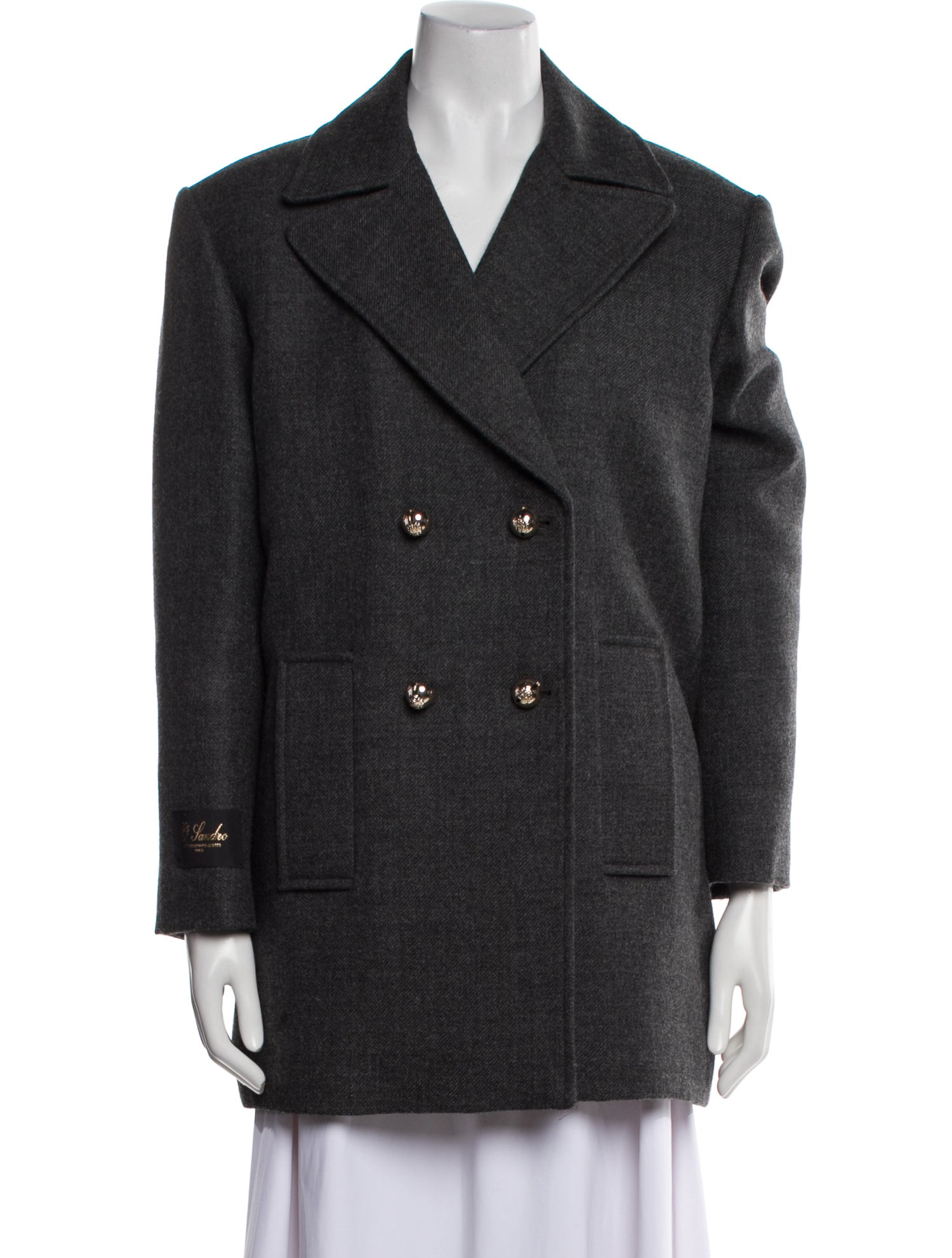 Sandro Virgin Wool Peacoat
