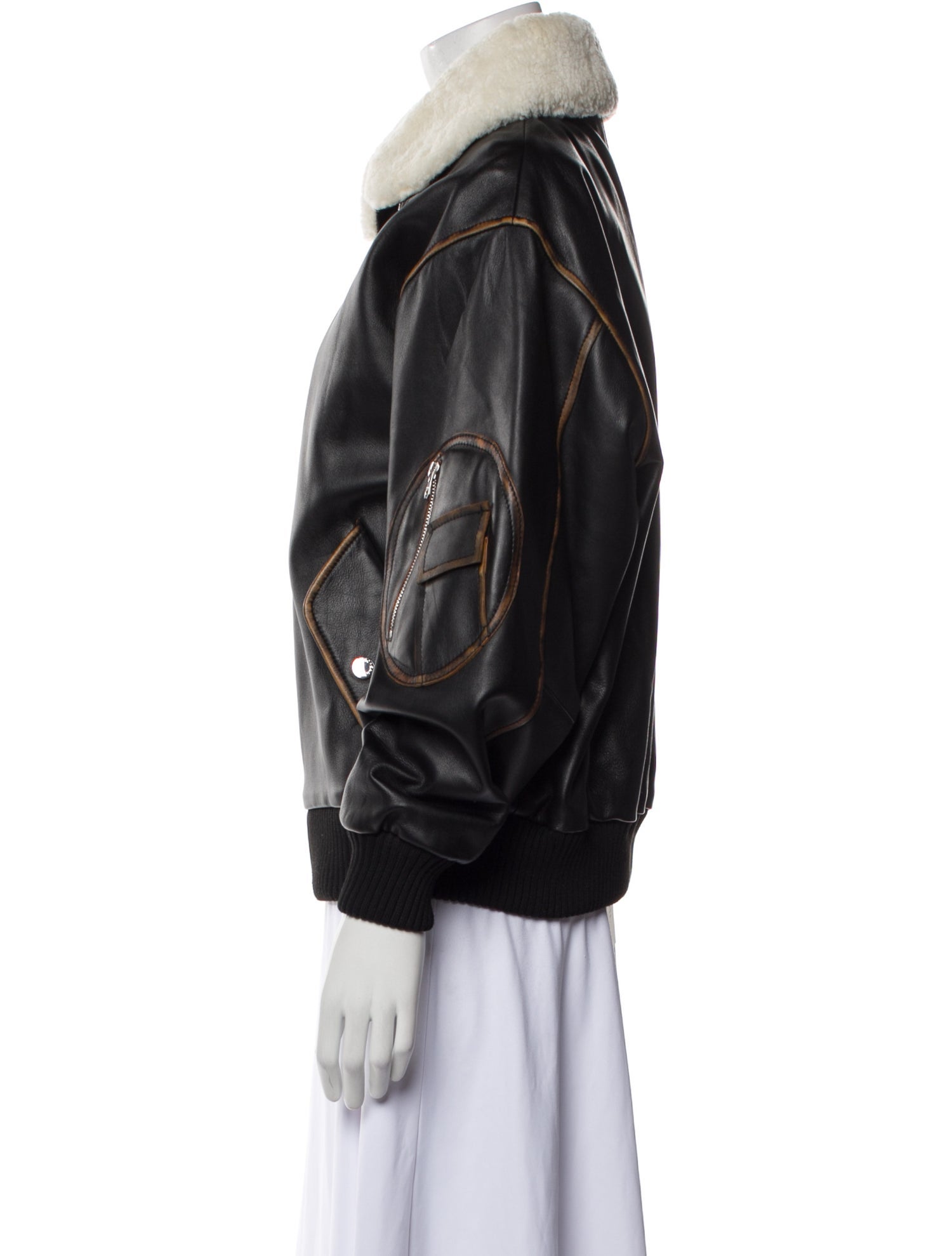 Sandro Leather Bomber Jacket w/ Tags