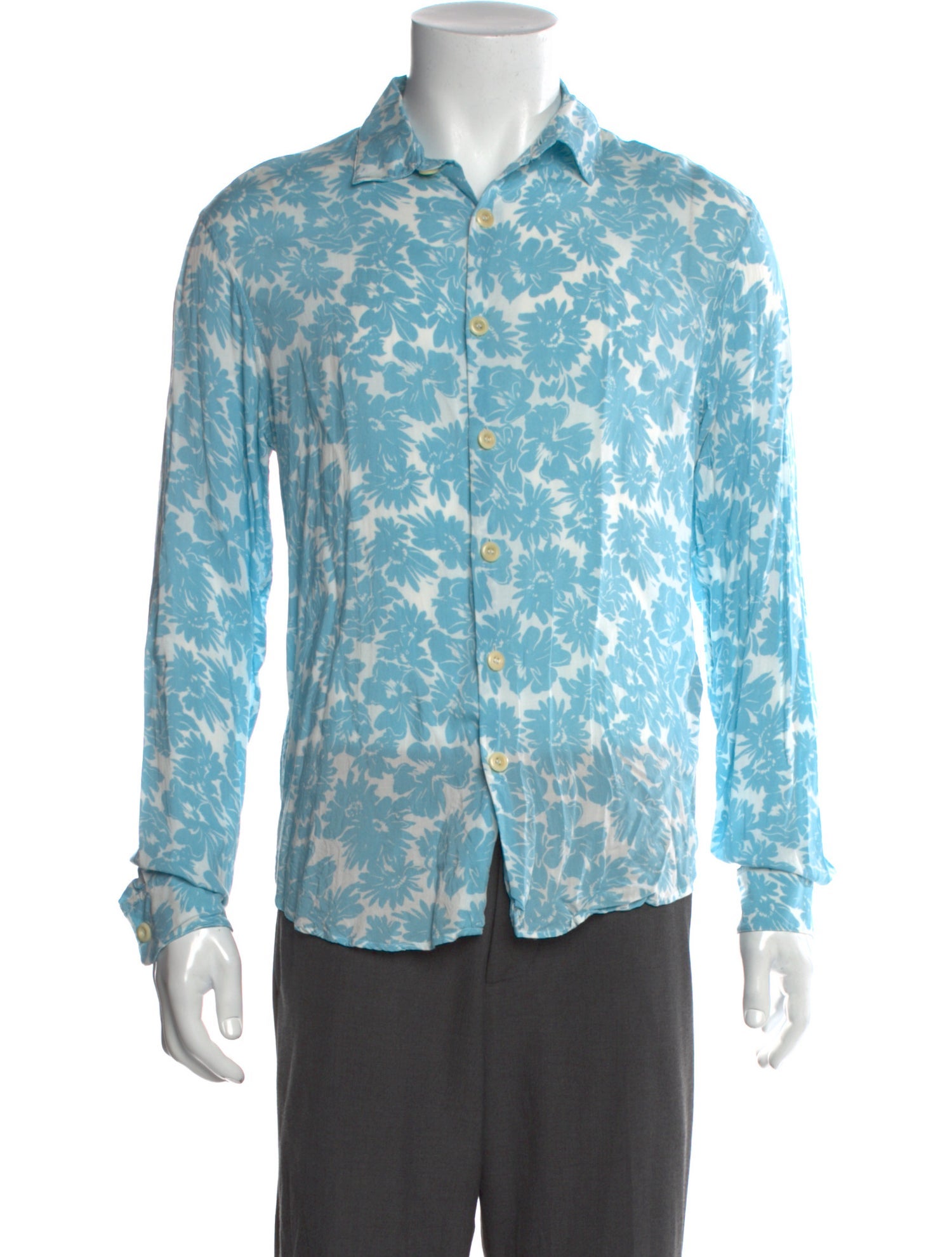 Sandro Floral Print Long Sleeve Shirt