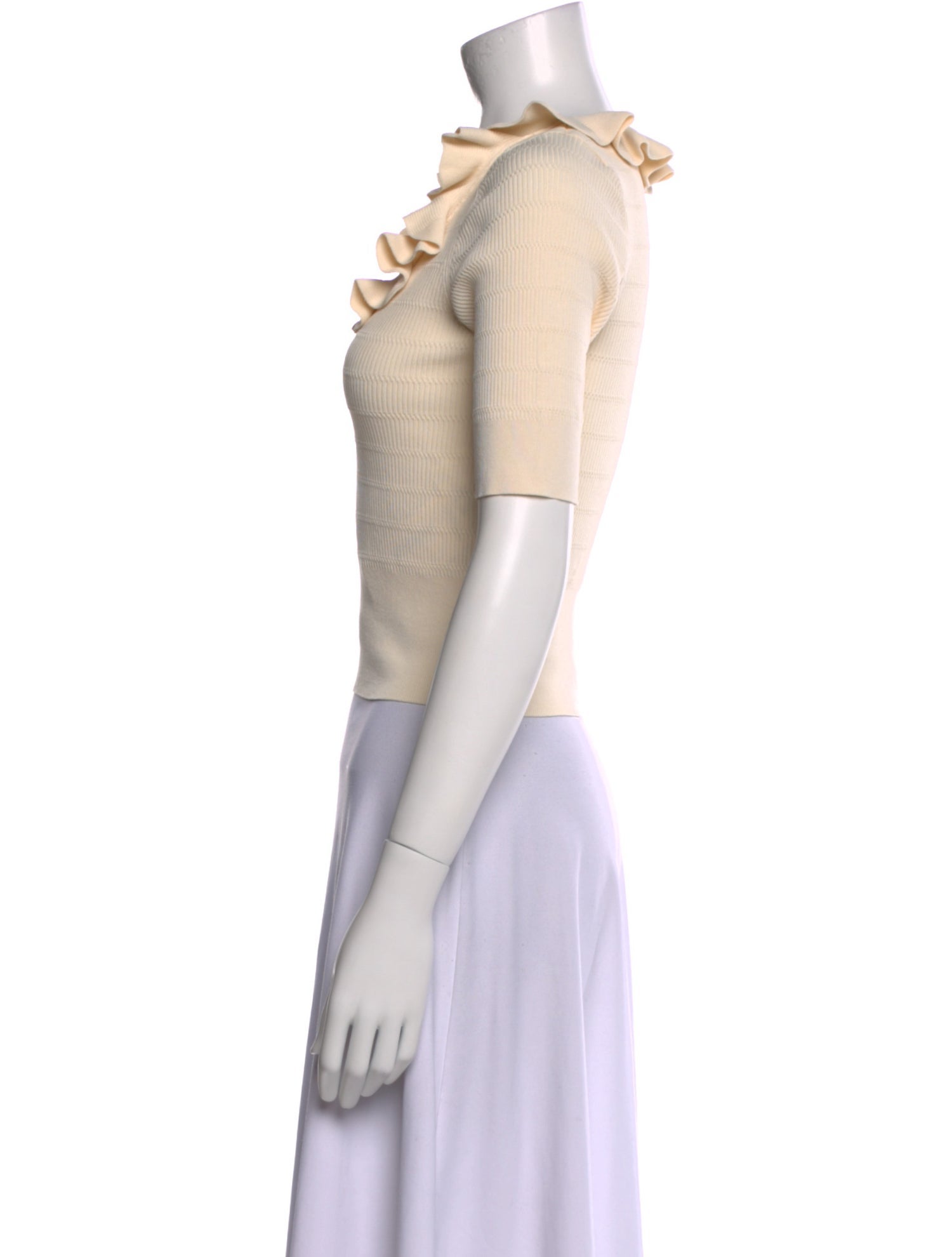 Sandro V-Neck Short Sleeve Crop Top