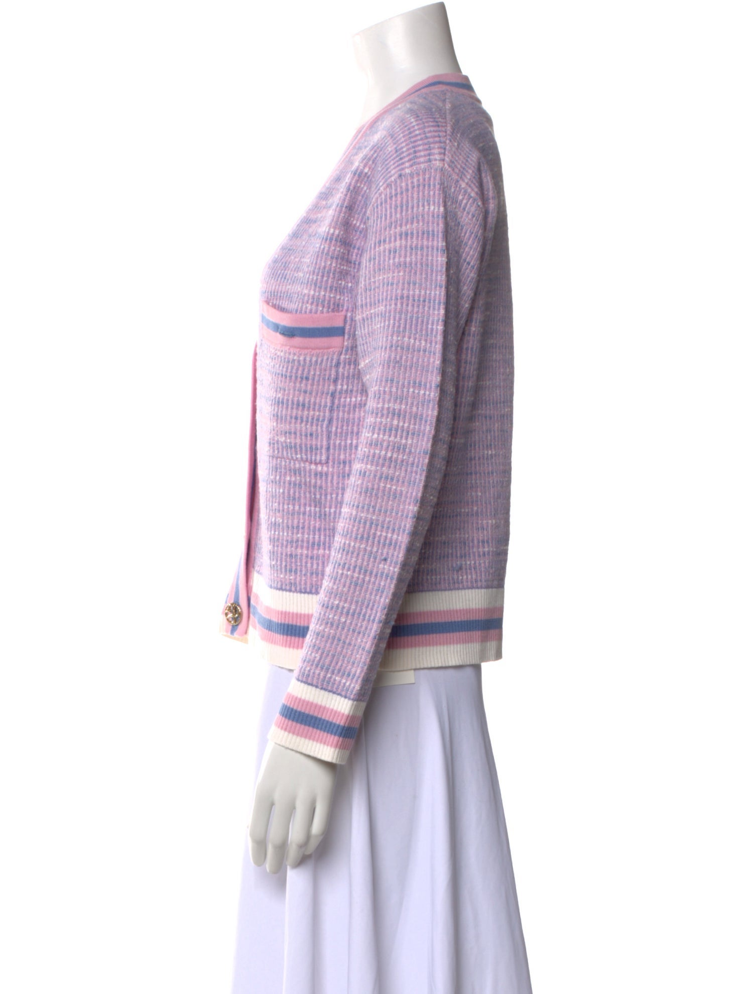 Sandro Striped V-Neck Sweater