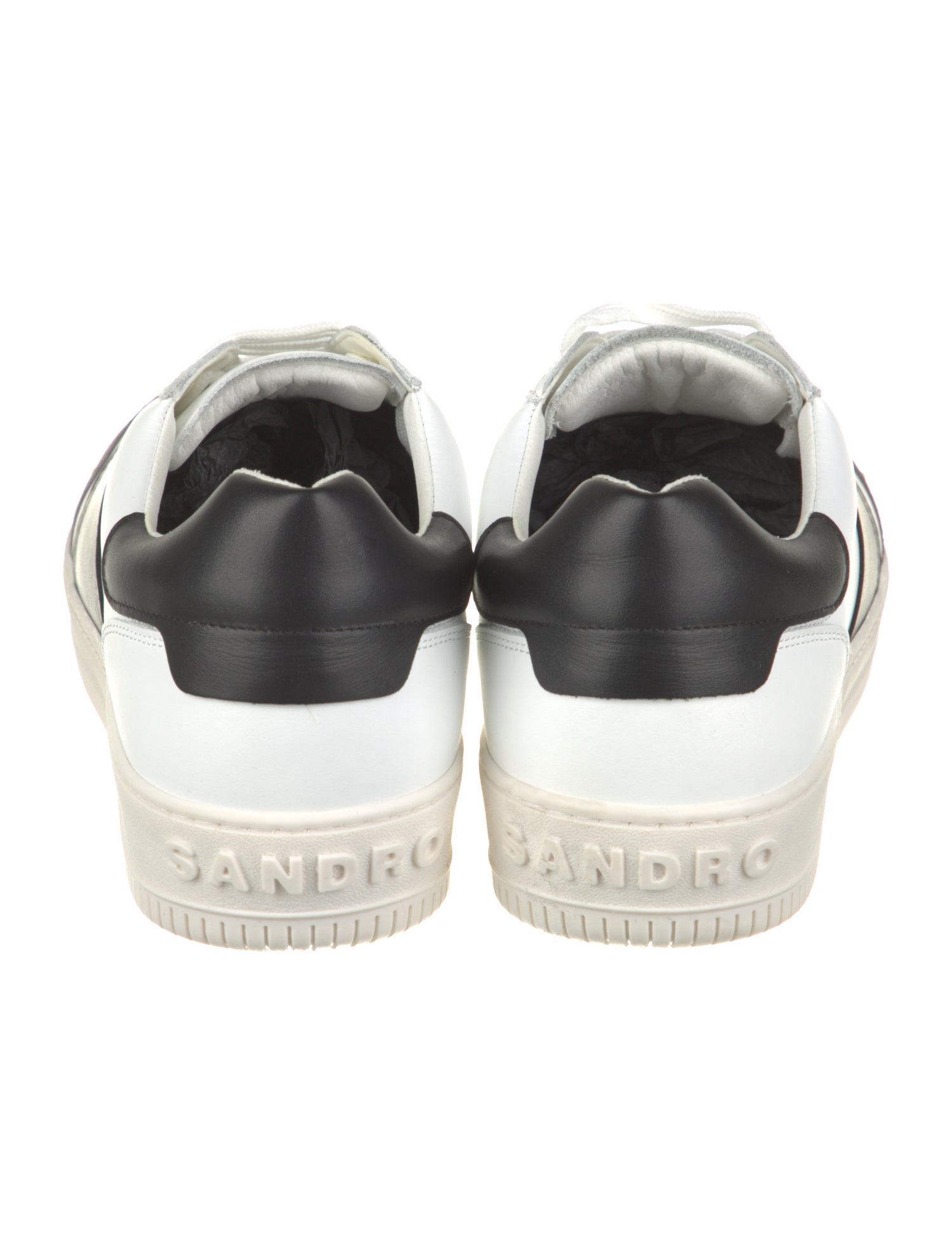 Sandro Leather Colorblock Pattern Sneakers