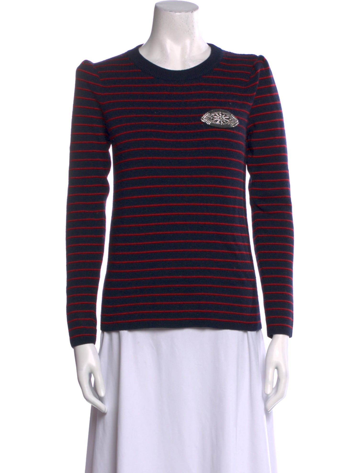 Sandro Striped Crew Neck Sweater