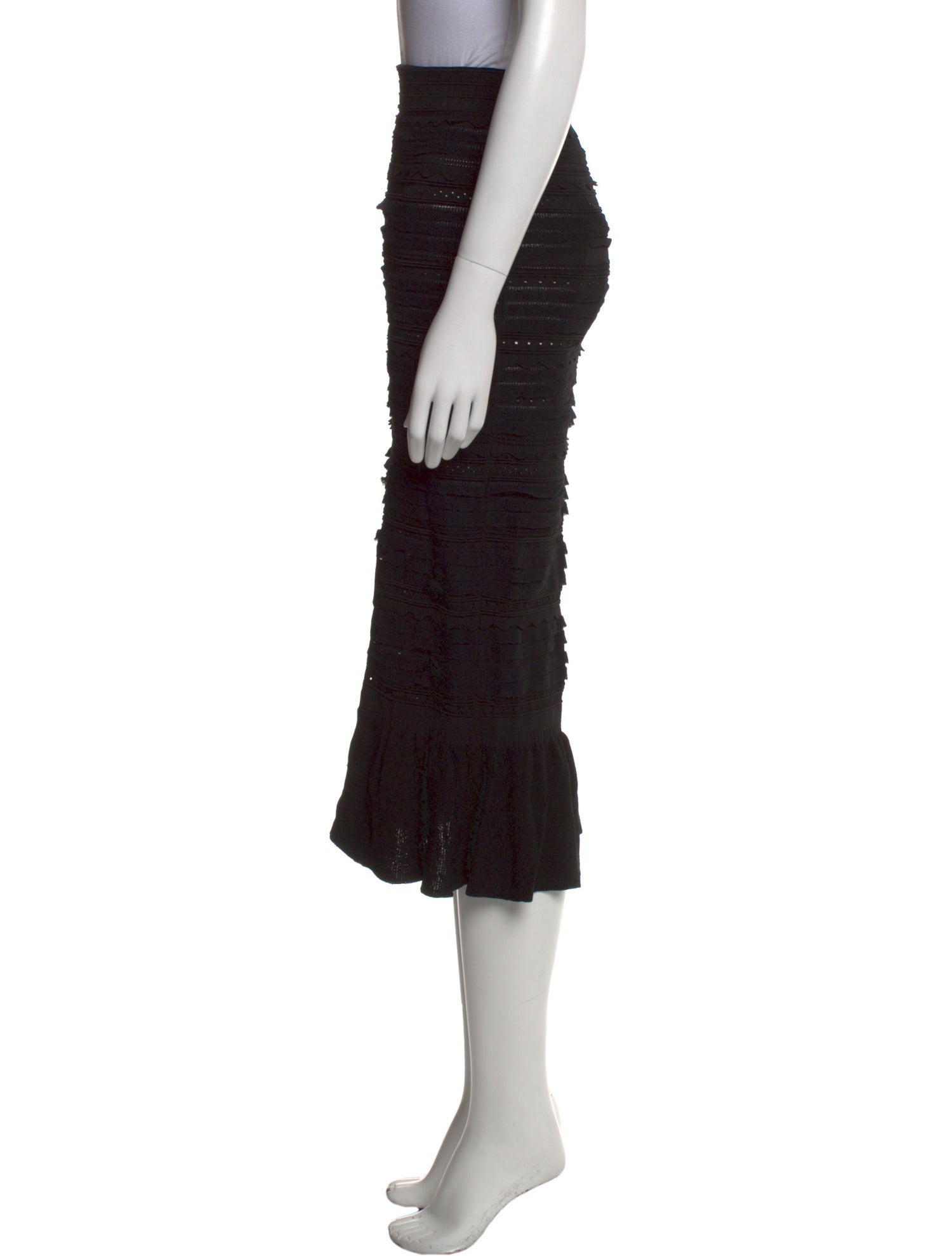 Sandro Ruffle Embellishment Knee-Length Skirt