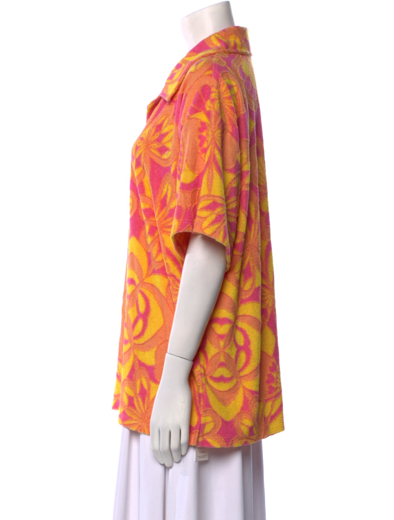 Sandro Printed Short Sleeve Button-Up Top w/ Tags