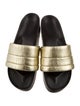 Sandro Leather Ruffle Embellishment Slides
