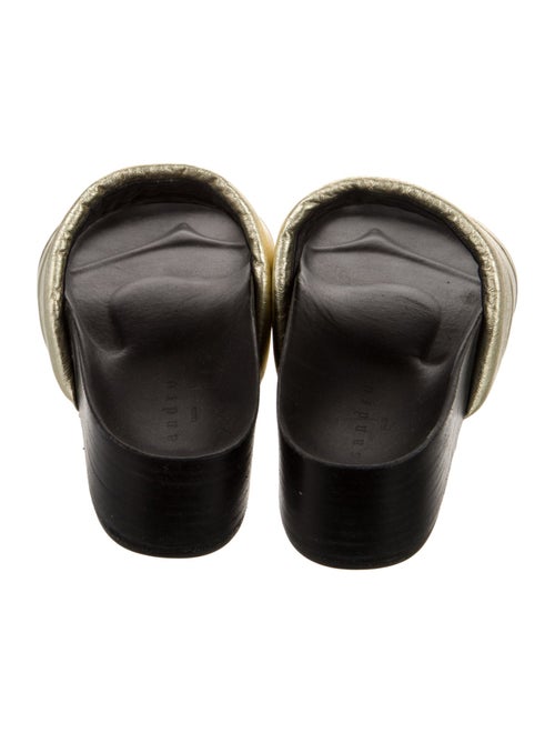 Sandro Leather Ruffle Embellishment Slides