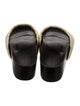 Sandro Leather Ruffle Embellishment Slides