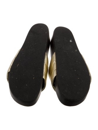 Sandro Leather Ruffle Embellishment Slides