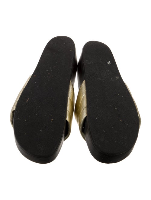 Sandro Leather Ruffle Embellishment Slides