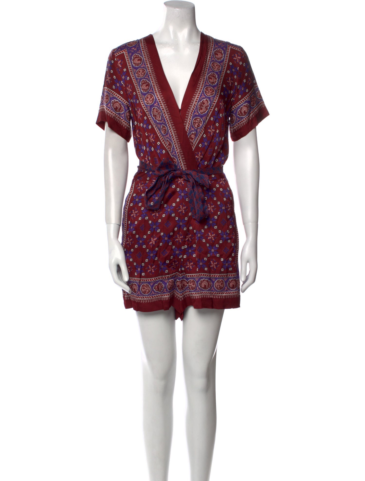 Sandro Printed V-Neck Romper