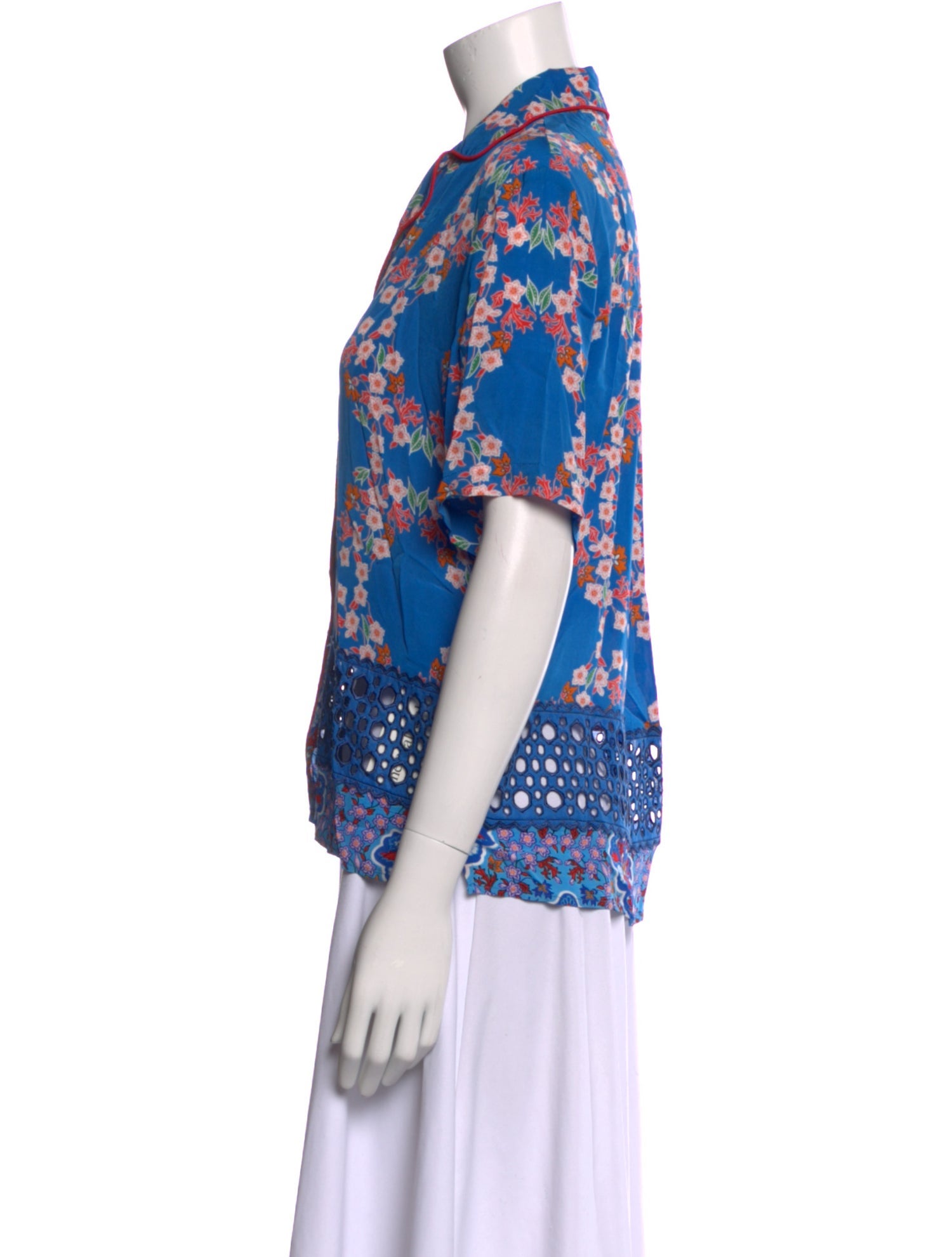 Sandro Floral Print V-Neck Blouse