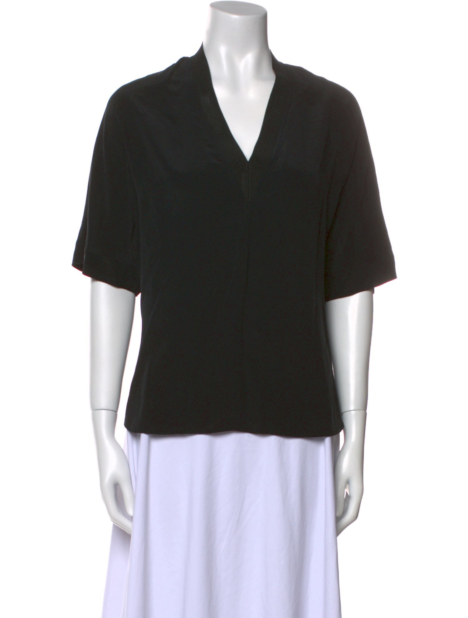 Sandro Silk V-Neck Blouse