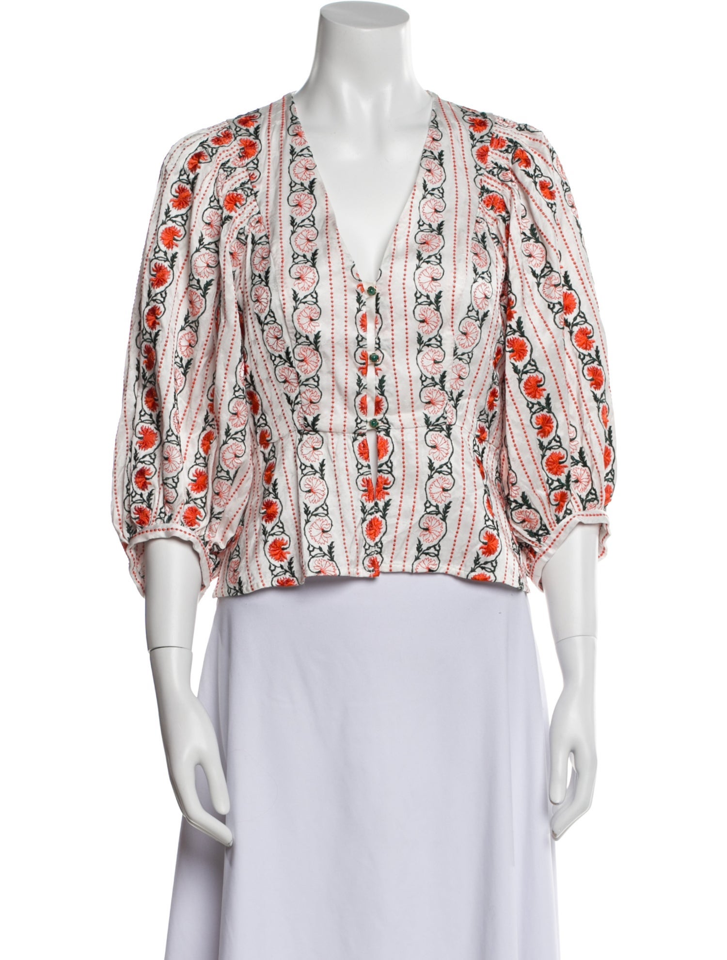 Sandro Printed V-Neck Crop Top