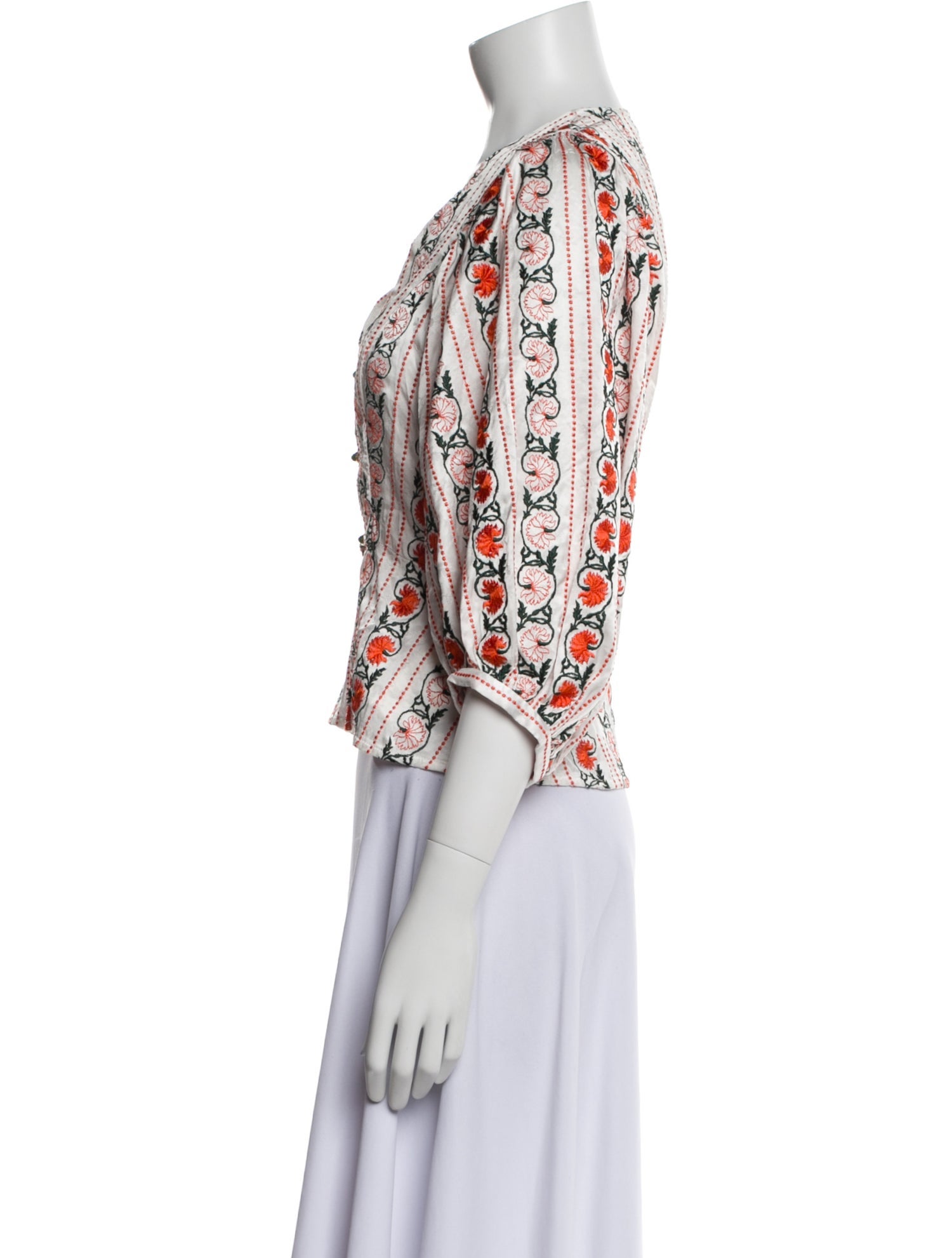 Sandro Printed V-Neck Crop Top