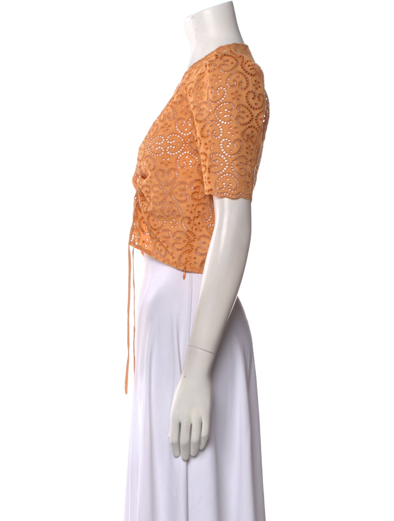 Sandro V-Neck Short Sleeve Crop Top