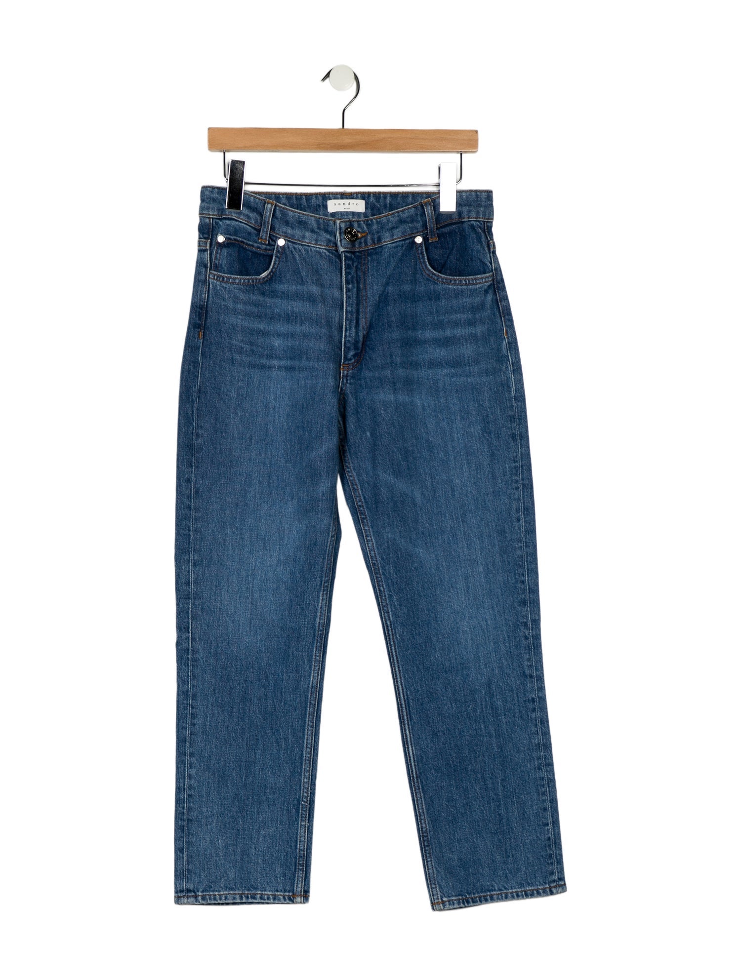 Sandro Mid-Rise Straight Leg Jeans
