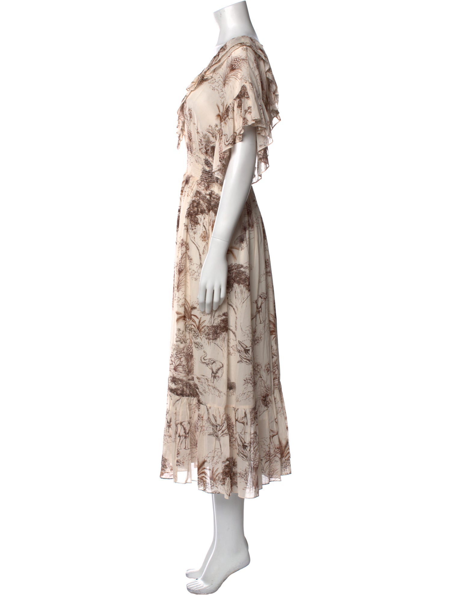 Sandro Printed Long Dress