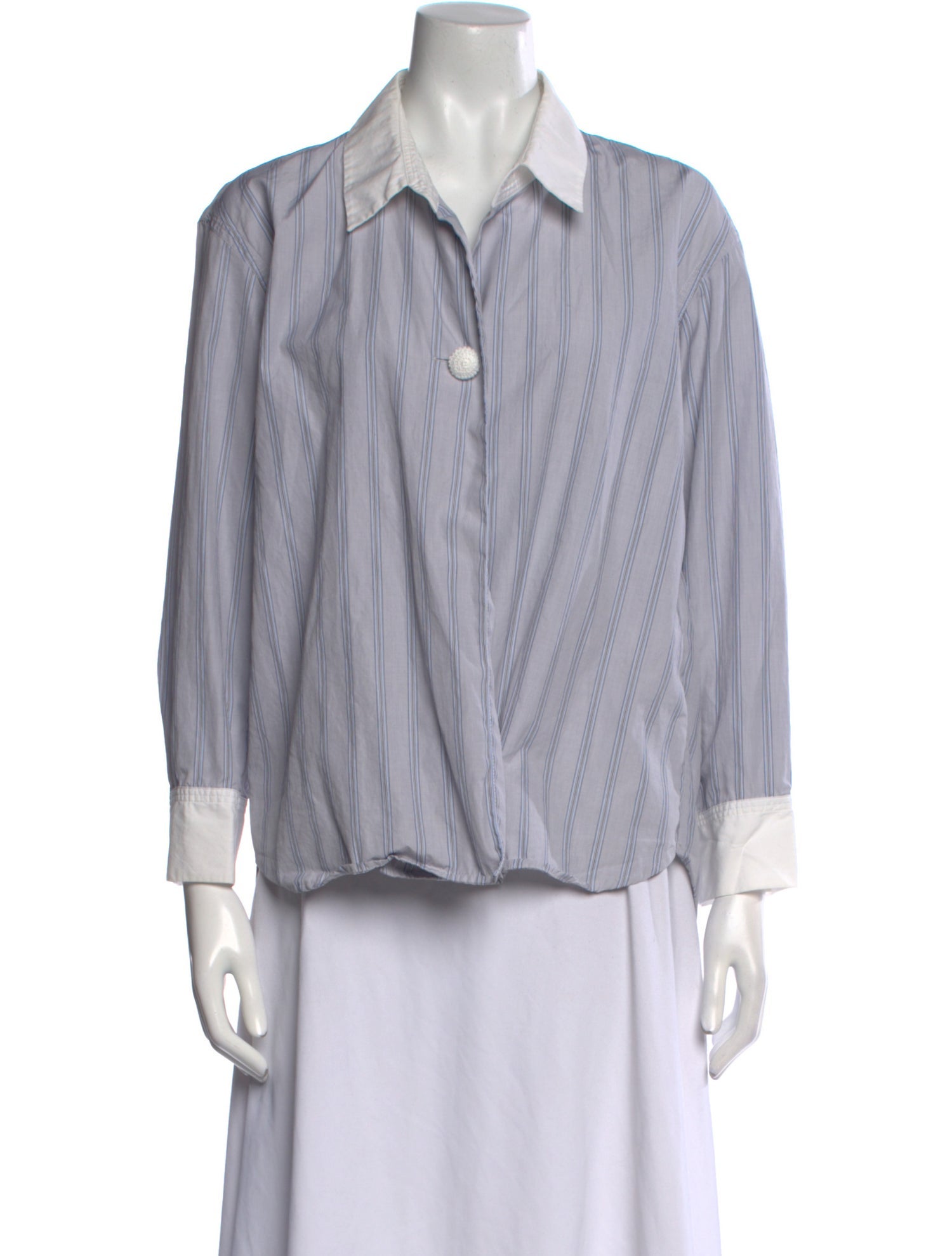 Sandro Striped Long Sleeve Button-Up Top