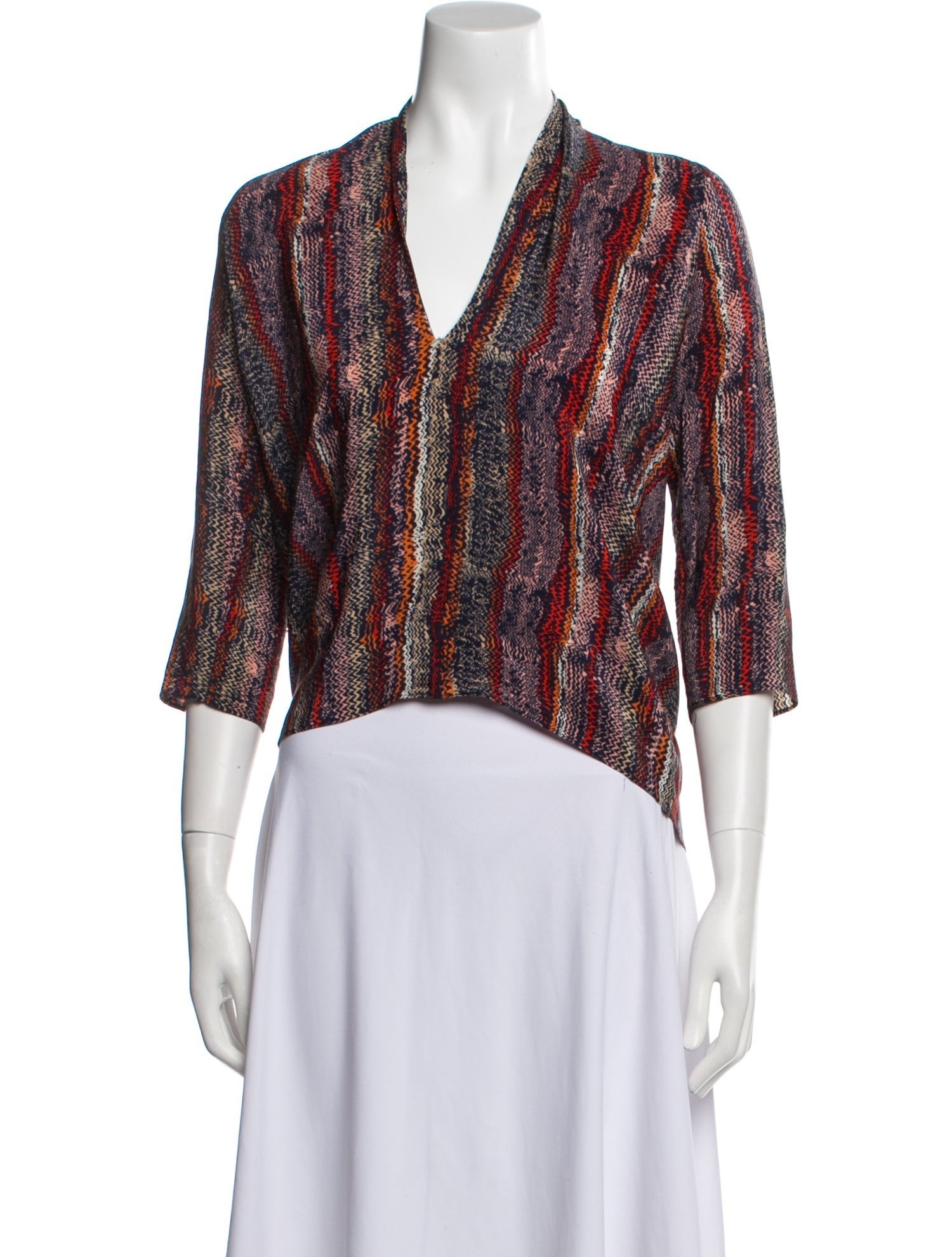 Sandro Silk Printed Crop Top