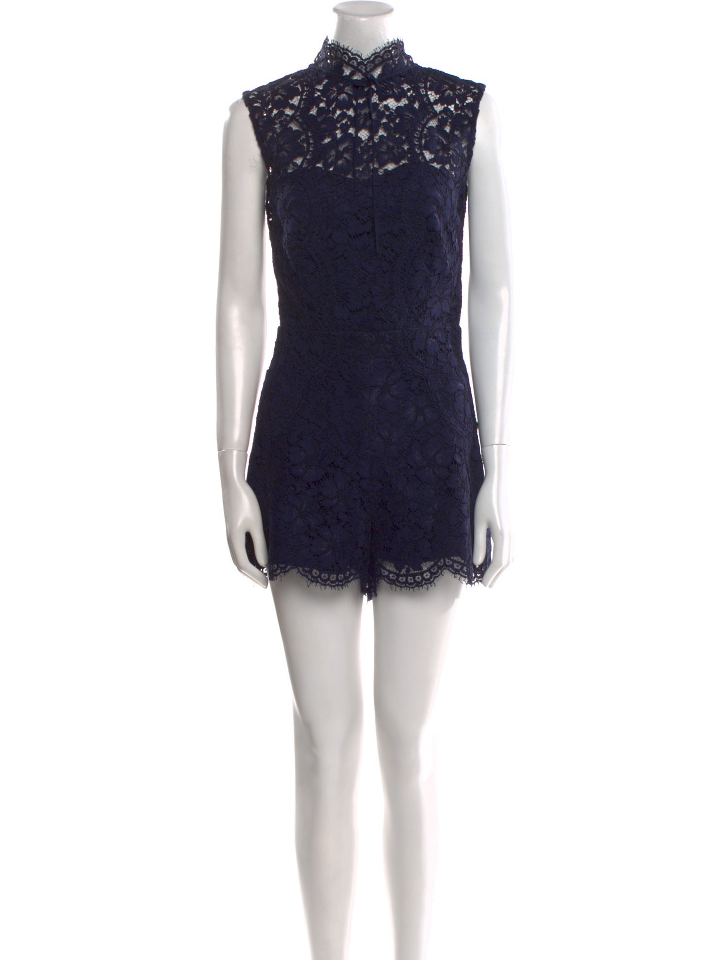 Sandro Lace Pattern Mock Neck Romper
