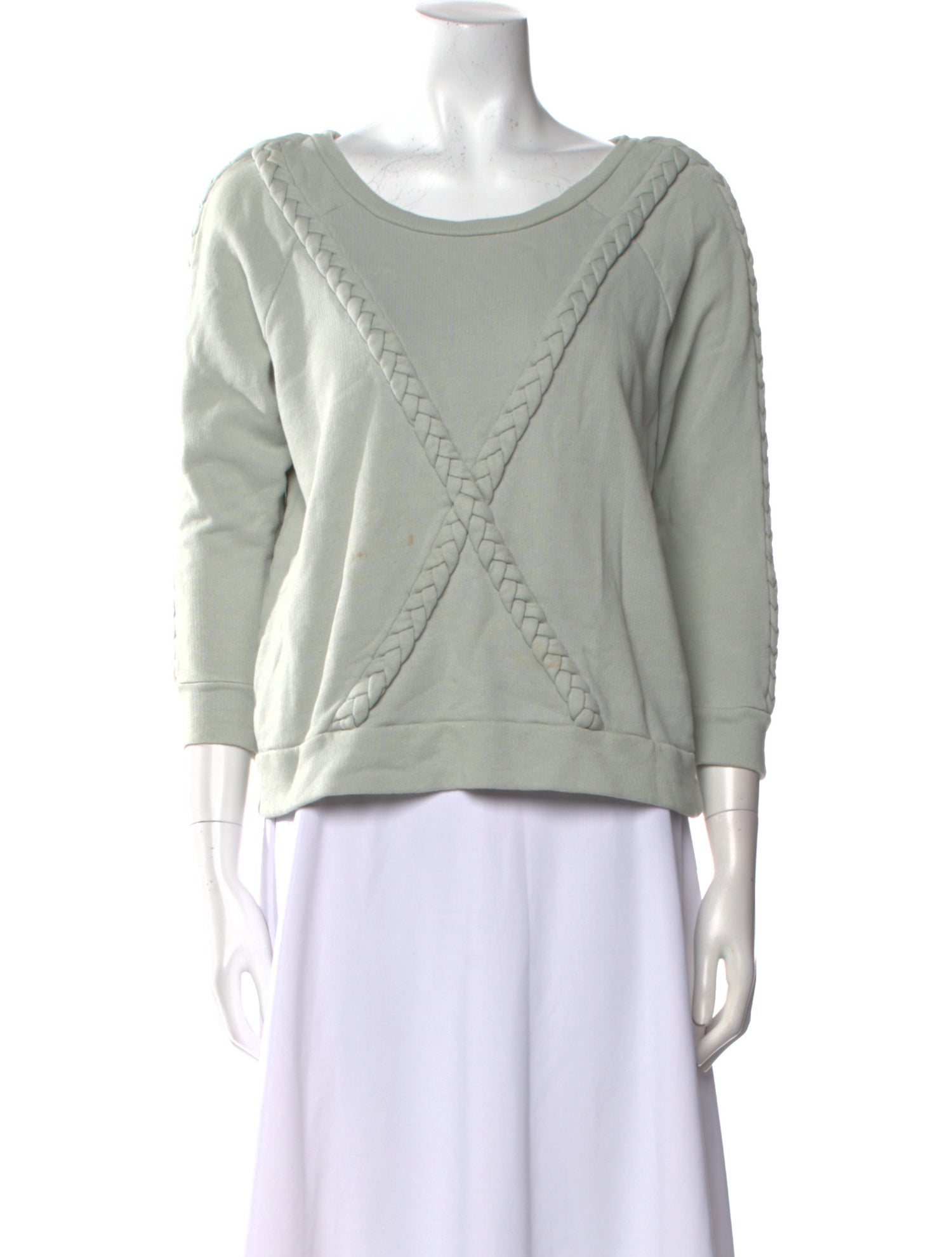 Sandro Scoop Neck Three-Quarter Sleeve Sweatshirt